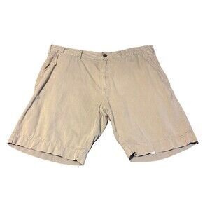 Faherty Mens Movement Chino Shorts Grey Sz 34 Organic Cotton 9” Inseam